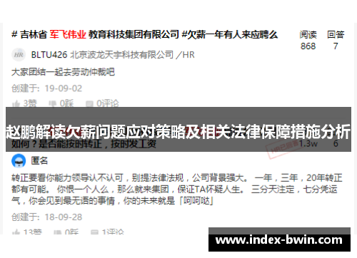 赵鹏解读欠薪问题应对策略及相关法律保障措施分析